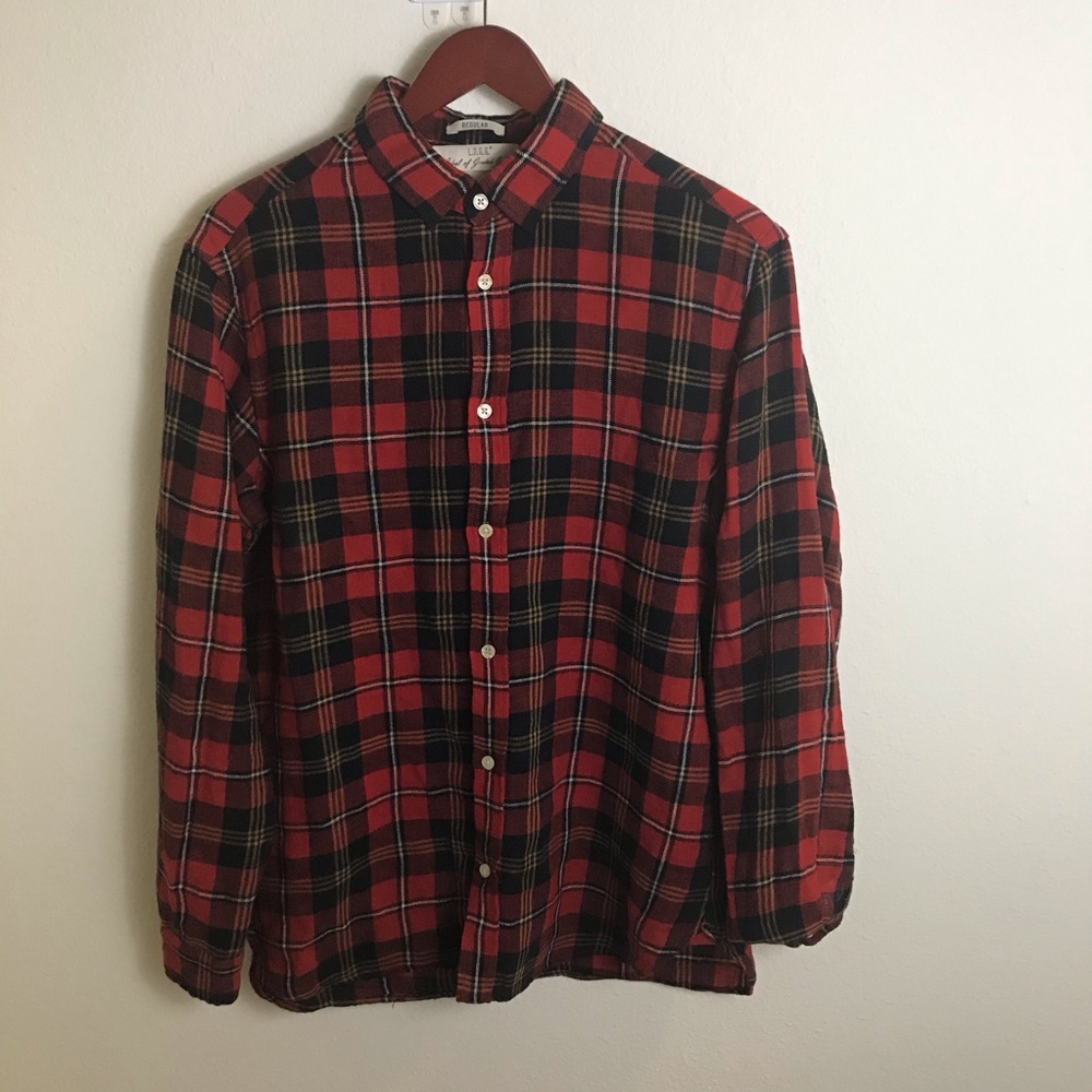 Plaid Collar Button Down Shirt